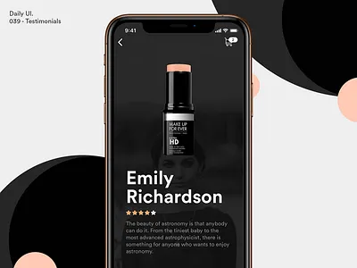 Daily UI - Testimonial app beauty daily 100 challenge dailyui design mobile ui