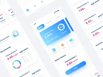 Finance App Design Project app bank banner blue card chart clean colorful dashboard data finance graphics icon interface llustration pay ui ux