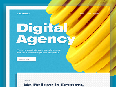 Digital Agency Exploration 3d agency branding exploration header illustration isometric landing page typography ui web web design