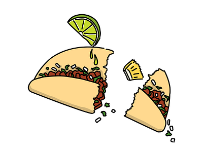 Taco al Pastor cartoon cilantro drawing food illustration lemon mexican mexican food pineapple sketch taco taco al pastor tortilla vector