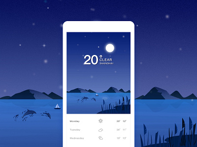 weather app clear night spring weather