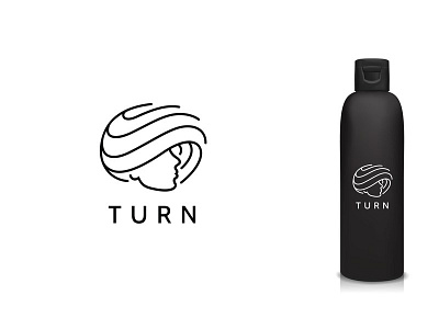 TURN logo branding design for sale hair care hair cut hair salon hair style logo mono line vector