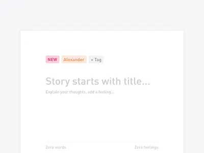 📝 Novel Composer cards din empty state story tag white