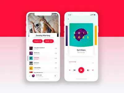Daily UI #009 Music Player album cover app appdesign dailyui dailyui 009 design music music album play playlist red sound spotify