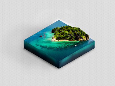 ISOMETRIC ISLAND 3d abstract art color dribbble grid illustration illustrator island isometric design minimal photoshop portfolio shadow world