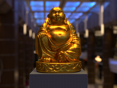 Xiào fú 3d art blender3d buddha compositing cyclesrender laughing buddha lighting rendering sculpture