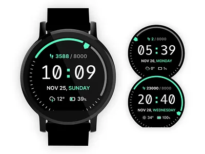 Oxygen Mono Watch Face amazfit black ui oxygen mono watch watch face watch ui