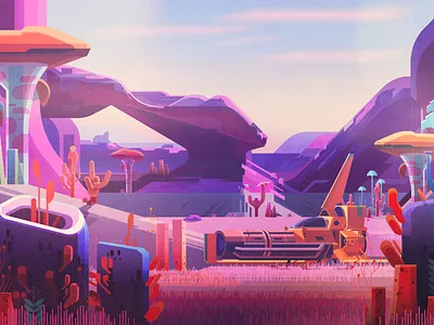 No Mans Sky no 2 digital geometric illustration illustrator james gilleard landscape retro scifi vector videogames vintage