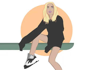 Girl & Sun adidas belarus branding coloful fashion fashion illustration girl graphic graphic design illustration orange style vector