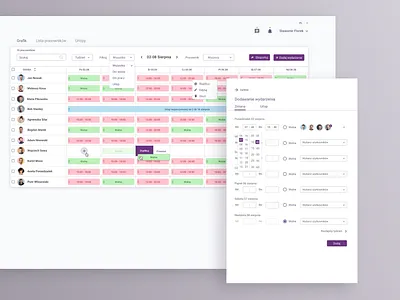 Work schedule dashboard crm dashboard design schedule typography ui ux work
