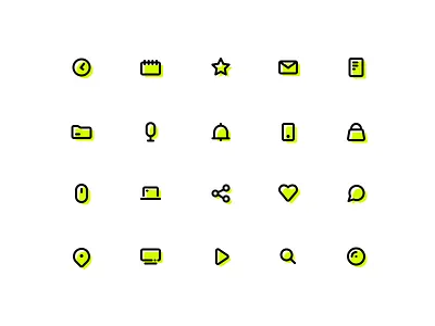 Basic Icon Set design flat icon icons icons set minimal outline ui ux vector