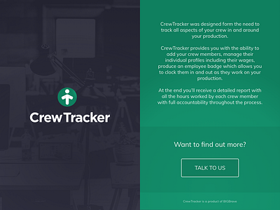 CrewTracker - Landing Page branding design web