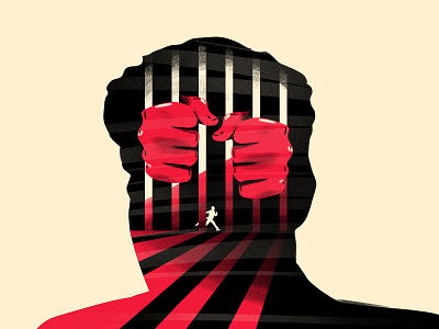 Locked up characterdesign hands illustration jail run