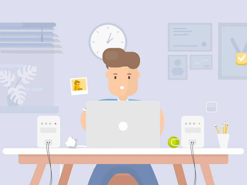 Working Time 2d 2ddesign after effects animation character design explainer flat design gif illustration inspiration mograph motion motion art motiondesign motiongraphics office vector work workspace