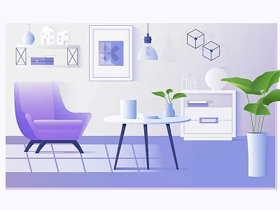 Interior of the living room apartment chair decoration design flat furniture home house interior lamp living modern room