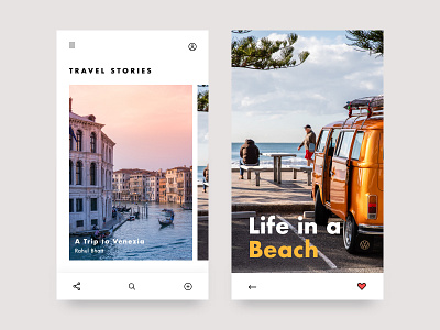 Travel Stories imagery interaction design typography ui ux design visual