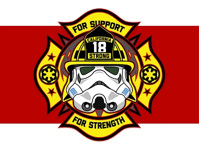 Star Wars Firefighter Fundraiser Patch badge design fundraiser patch star wars stormtrooper vector