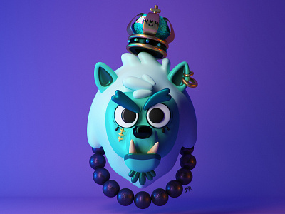 Lion 3d cartoon cinema 4d king lion purple