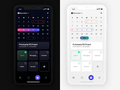 Daily UI - #071 Schedule 2d app art blue color dailyui dark design dribbble icon illustration ios iphone light minimal schedule ui user experience user interface ux