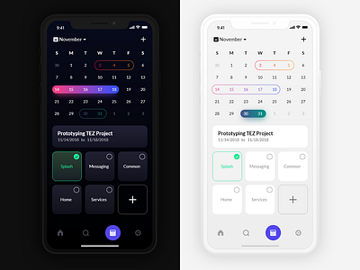 Daily UI - #071 Schedule 2d app art blue color dailyui dark design dribbble icon illustration ios iphone light minimal schedule ui user experience user interface ux