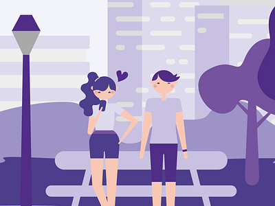 Walk in the park adobe art branding creative creative agency design illustration love purple vector