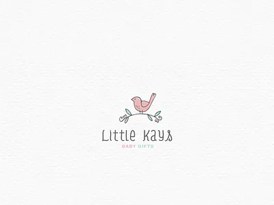 Little Kays Dribble baby bird child related gentle hand drawn logo quirky
