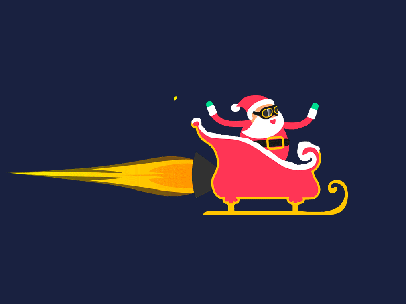 Crazy Santa animation illustration vector