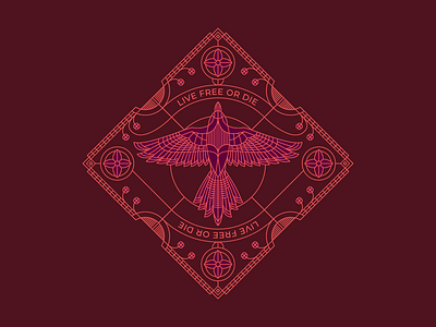 Bandana Concepts - Finch apparel bandana finch flat flower illustration mono line new hampshire vector