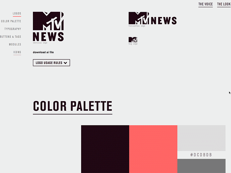 MTV News Design System Site css design systems designsystem html modules productdesign responsive styleguide ui ux web