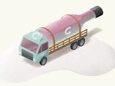 Your weekend delivery... alcohol booze bottle cocktail illustrated illustration isometric lorry miniature textured truck