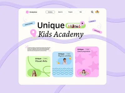 Kids Academy Concept UI design designer graphic design kids landing landing landingpage ui ui concept ux website