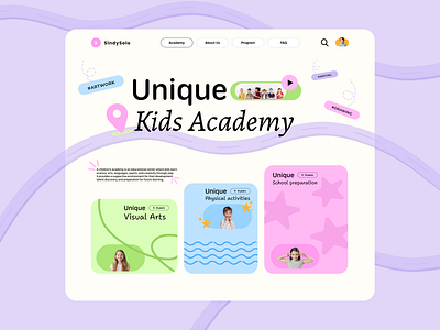 Kids Academy Concept UI design designer graphic design kids landing landing landingpage ui ui concept ux website