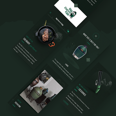 Big Green Egg barbecue bbq big green egg ecommerce figma green mobile shopify ui ux