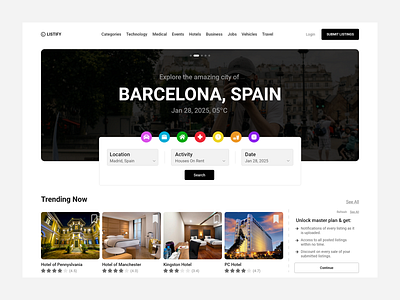 Listify | Listing Website Design creative design directory website dribbble shots find and list listing webite design listing website orange website service listing travel website ui ui ux ux trends web design website ui