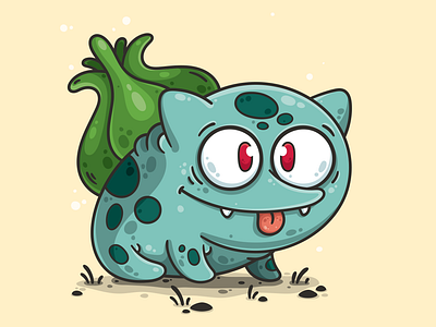 Bulbasaur art bulbasaur cartoon character character art character design cute design doodle doodle art fan art illustration illustrator nintendo pokemon vector vector art