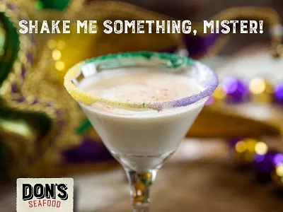 Don's Seafood king cake martini cajun louisiana mardi gras seafood texture