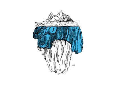 Ice Berg Theory band art design icebergs illustration line art logo ocean life oceans poster art poster design tshirt art tshirt design tshirt graphics