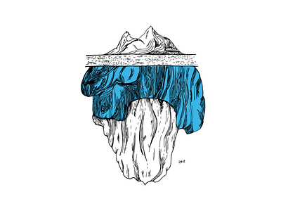 Ice Berg Theory band art design icebergs illustration line art logo ocean life oceans poster art poster design tshirt art tshirt design tshirt graphics