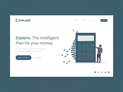 Landing page for Financial Service Website clean ui clean uiux dailyui dark colors design finance financial finance landing page flat design illustration one color shot ui uidesign ux vector web ui web ui design webdesign