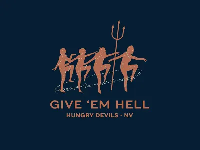 Hungry Devils: Give 'Em Hell branding brooklyn devils food truck food trucks hungry illustration linework nevada new york city nyc reno restaurant typography