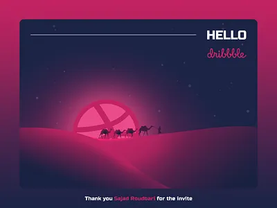 Hello Dribbble! design firstshot hello dribbble illustration invite design typography ui vector