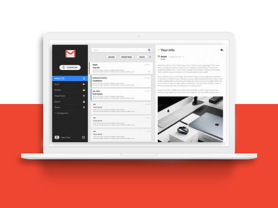 Gmail Web redesign app application colors dribbble popular shot gradient mobile ui ux web