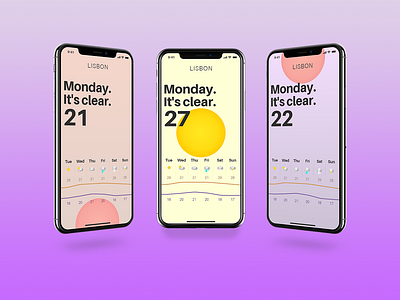 Weather (Dawn Midday Dusk) adobe xd app application colors design dribbble popular shot gradient graphic mobile typography ui ux vector weather web