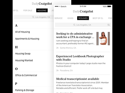 Daily Classifieds Craigslist app ad app classifieds craigslist ios iphone ui ux