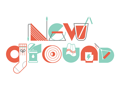New Ground Mural - Title illustration lettering mural vector