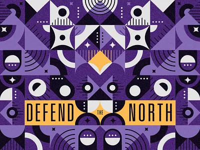 Defend The North ilustration minnesota mn nordic north pattern purple shape space stars vikings