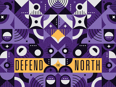 Defend The North ilustration minnesota mn nordic north pattern purple shape space stars vikings