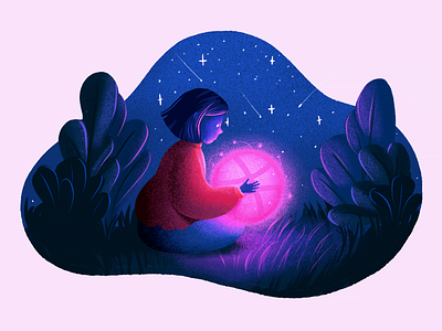 hello, dribbble! first shot firstshot hello dribbble illustration light night stars