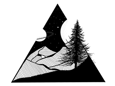 Dark Nights black and white bw dark illustration night sky stars