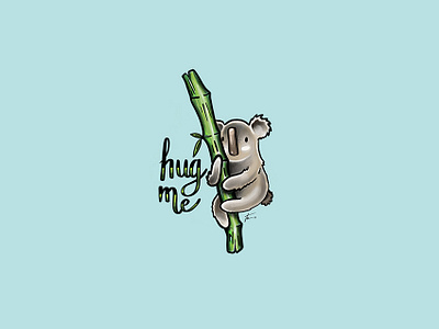 Koala Hug adorable animal animals artwork baby bamboo calligraphy cute cute adorable illustration kids koala nature procreate procreate app wildlife